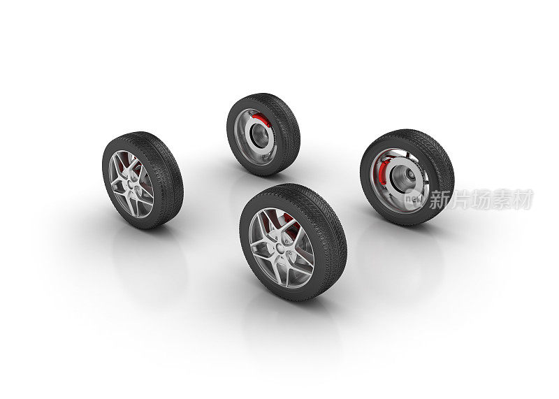 汽车轮胎- 3D渲染